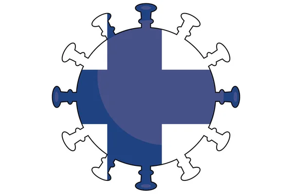 Illustrerad Virusflagga För Finland — Stockfoto