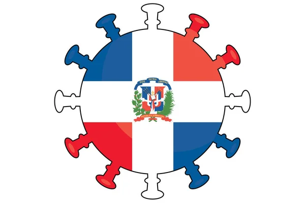 Una Bandera Virus Ilustrada Para País República Dominicana — Foto de Stock