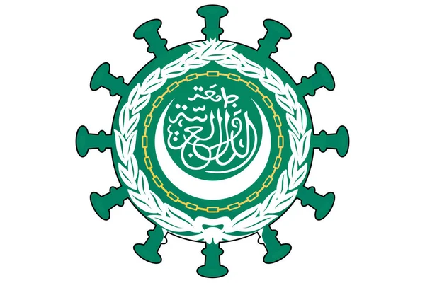 Illustrated Virus Flag Country Arab League — Stock Photo, Image