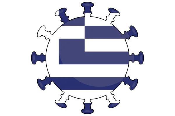 Una Bandera Virus Ilustrada Para País Grecia —  Fotos de Stock