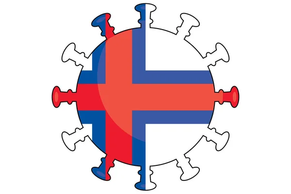 Bandeira Vírus Ilustrada Para País Das Ilhas Faroé — Fotografia de Stock