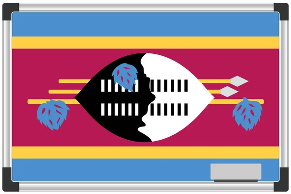 Illustrated Flag Whiteboard Country Swaziland — Stock Photo, Image