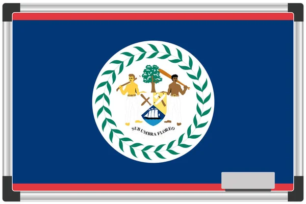 Drapeau Illustré Sur Tableau Blanc Pour Pays Belize — Photo