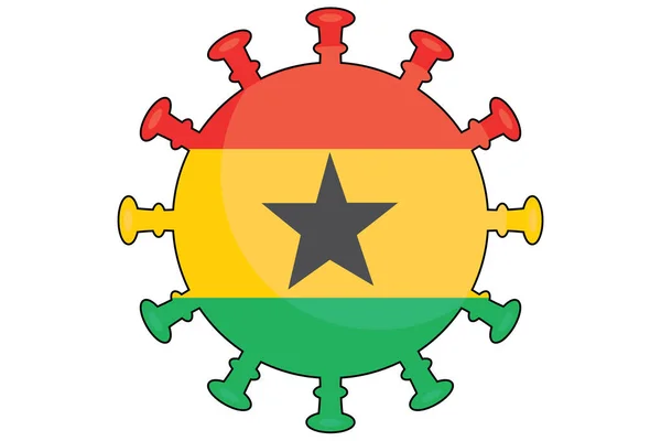Illustrerad Virusflagga För Landet Ghana — Stockfoto