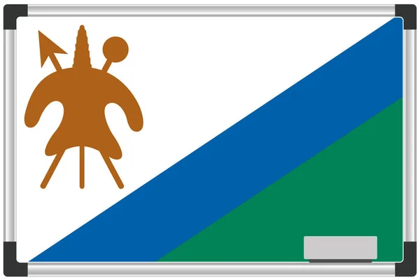 Иллюстрированный Флаг Белой Доске Страны Лесото — стоковое фото