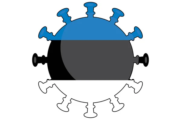 Ілюстрований Прапор Вірусу Країни Естонії — стокове фото