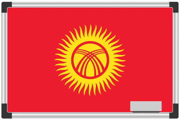 キルギス国のためのホワイトボード上のイラスト入り旗 — ストック写真