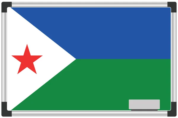 Drapeau Illustré Sur Tableau Blanc Pour Pays Djibouti — Photo