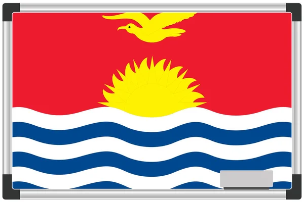 Drapeau Illustré Sur Tableau Blanc Pour Pays Kiribati — Photo