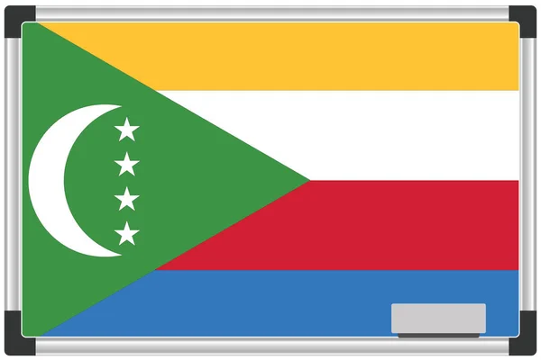 Uma Bandeira Ilustrada Quadro Branco Para País Comores — Fotografia de Stock