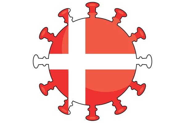 Illustrated Virus Flag Country Denmark — стокове фото
