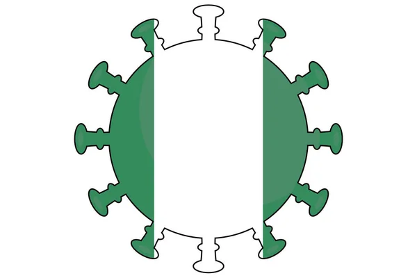 Illusztrált Vírus Zászló Nigéria Számára — Stock Fotó