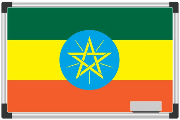 Etiyopya Ülkesi Için Beyaz Tahtadaki Resimli Bayrak — Stok fotoğraf