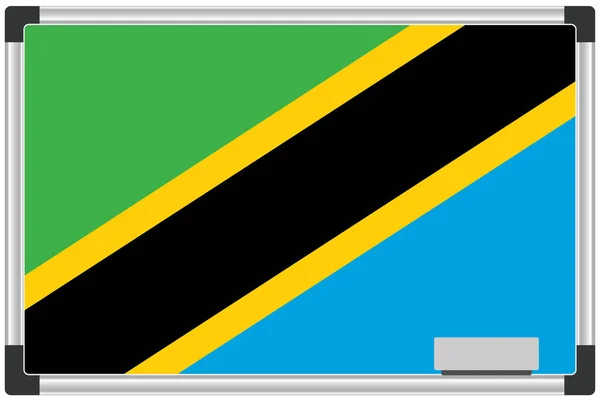 Een Geïllustreerde Vlag Een Whiteboard Voor Tanzania — Stockfoto