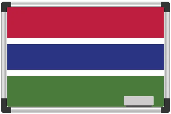 Uma Bandeira Ilustrada Quadro Branco Para País Gâmbia — Fotografia de Stock