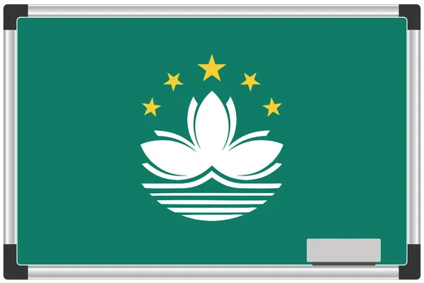 Macau Ülkesi Için Beyaz Tahtadaki Resimli Bayrak — Stok fotoğraf