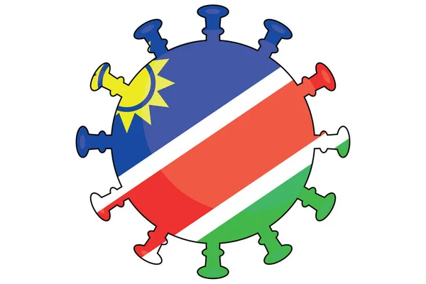 Illustrated Virus Flag Country Namibia — Stock Photo, Image