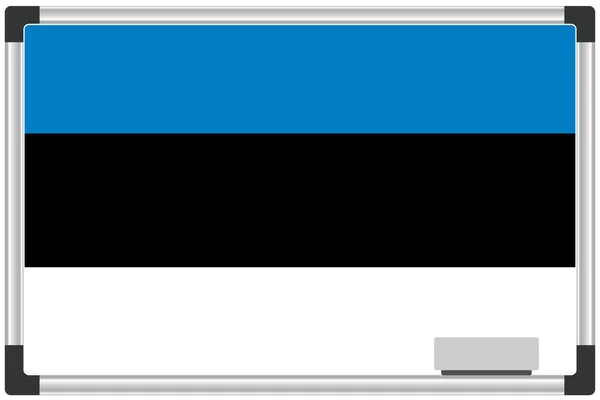 Εικονογραφημένη Σημαία Λευκό Πίνακα Για Χώρα Της Εσθονίας — Φωτογραφία Αρχείου