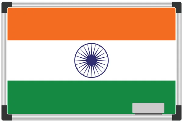 Hindistan Için Beyaz Tahtadaki Resimli Bayrak — Stok fotoğraf