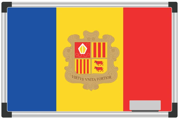 Illustrerad Flagga Whiteboard För Andorra — Stockfoto