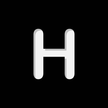 Arkaplanda izole edilmiş bir Resimli Simge - H
