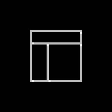 Arkaplanda izole edilmiş bir Resimli Simge - Web Kablosu Sol Üst Bölünmüş