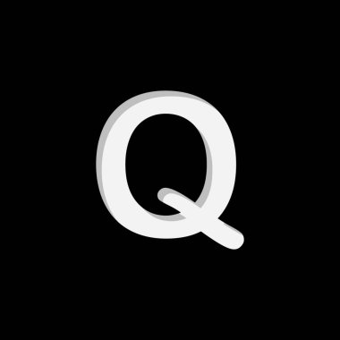 Arkaplanda izole edilmiş bir Resimli Simge - Q