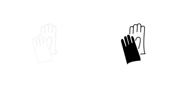 Icono Ilustrado Aislado Sobre Fondo Guantes Seguridad — Vector de stock