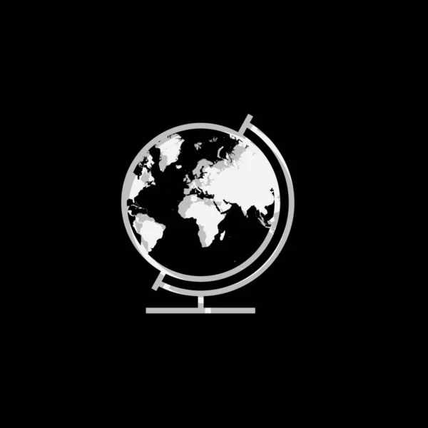 Иллюстрированная Икона Заднем Плане Глобус Северная Америка Южная Америка Европа — стоковый вектор