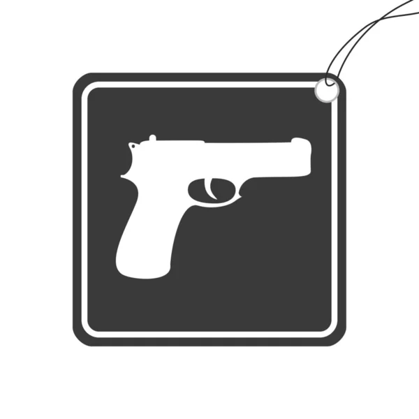 Ícone Ilustrado Isolado Fundo Pistola — Vetor de Stock