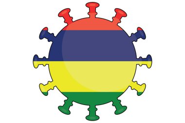 Mauritius Ülkesi için Resimli Virüs Bayrağı