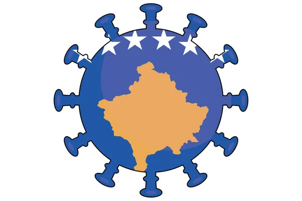 Иллюстрированный Вирусный Флаг Страны Косово — стоковое фото