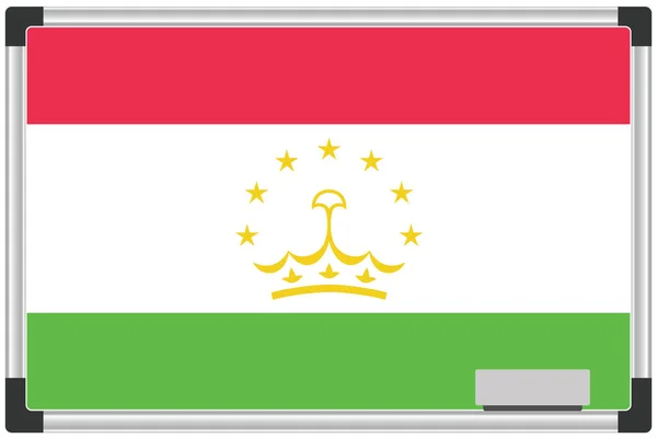 Illustrerad Flagga Whiteboard För Tadzjikistan — Stockfoto