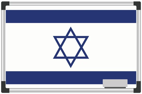Εικονογραφημένη Σημαία Λευκό Πίνακα Για Χώρα Του Ισραήλ — Φωτογραφία Αρχείου