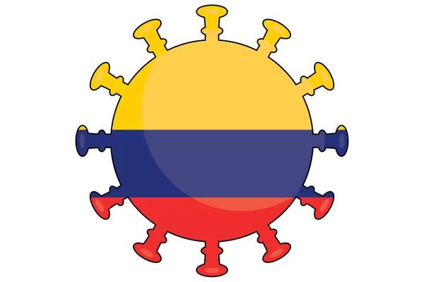 Illustrerad Virusflagga För Colombia — Stockfoto