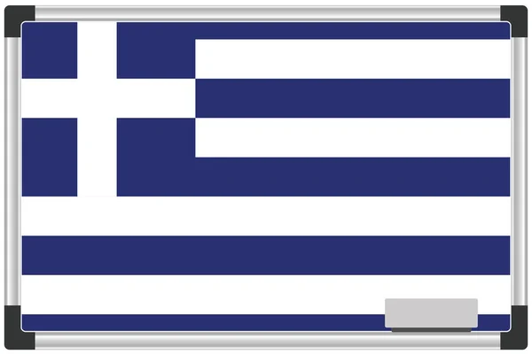 Drapeau Illustré Sur Tableau Blanc Pour Pays Grèce — Photo