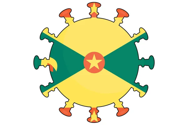Ett Illustrerat Virus Flagga För Landet Grenada — Stockfoto