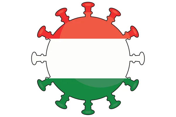 匈牙利国家的一个说明性病毒标志 — 图库照片