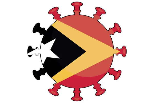 Σημαία Εικονιζόμενου Ιού Για Χώρα Του Ανατολικού Τιμόρ — Φωτογραφία Αρχείου