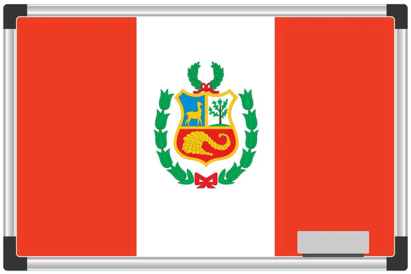 Εικονογραφημένη Σημαία Λευκό Πίνακα Για Χώρα Του Περού — Φωτογραφία Αρχείου