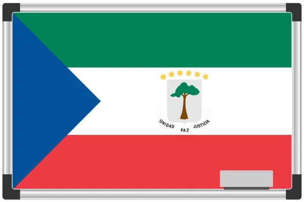 Иллюстрированный Флаг Белой Доске Страны Экваториальной Гвинеи — стоковое фото