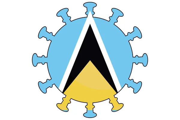 Ilustrowana Flaga Wirusa Dla Kraju Saint Lucia — Zdjęcie stockowe