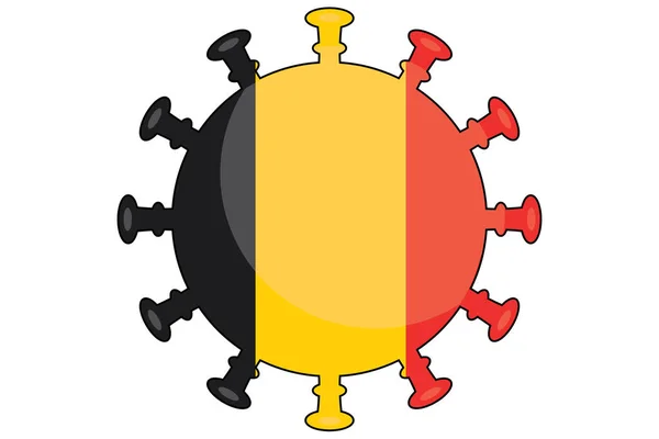 Bandeira Vírus Ilustrada Para País Bélgica — Fotografia de Stock