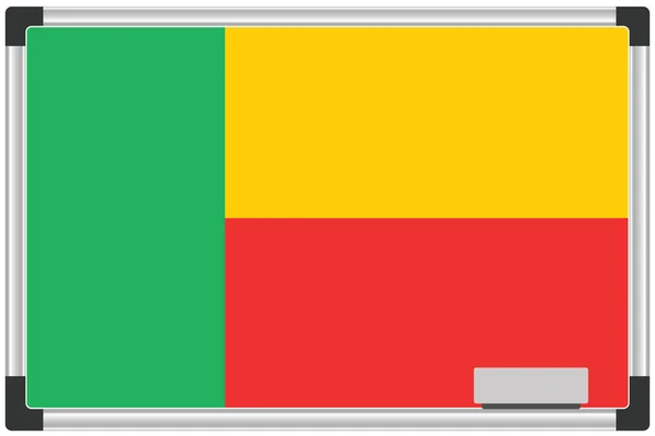 Illustrated Flag Whiteboard Country Benin — Stock Photo, Image
