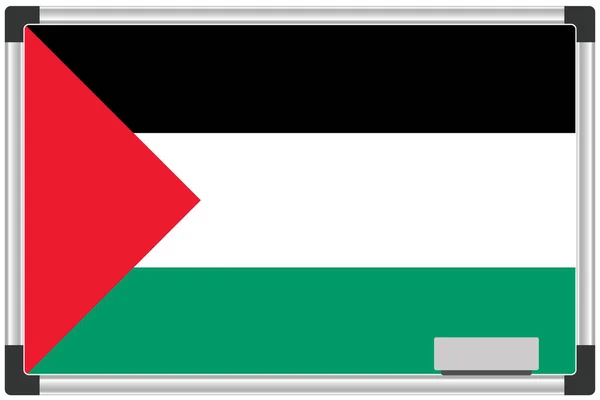 Drapeau Illustré Sur Tableau Blanc Pour Pays Palestine — Photo