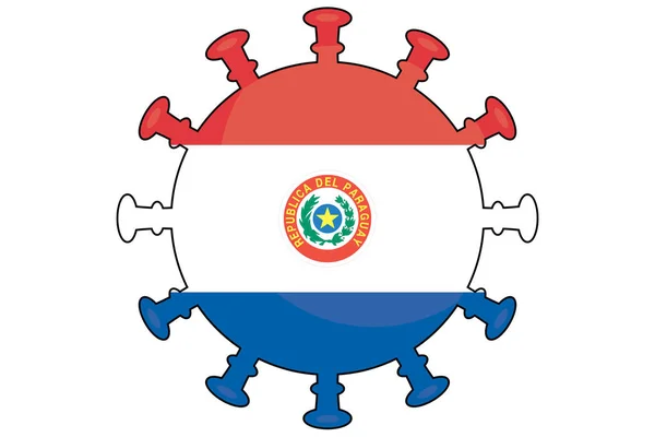Bandeira Vírus Ilustrada Para País Paraguai — Fotografia de Stock
