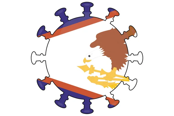Eine Illustrierte Virus Flagge Für Das Land Amerikanisch Samoa — Stockfoto