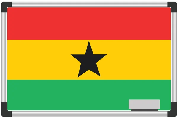 Drapeau Illustré Sur Tableau Blanc Pour Pays Ghana — Photo