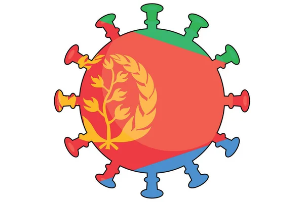 Ilustrovaná Virová Vlajka Pro Zemi Eritrea — Stock fotografie