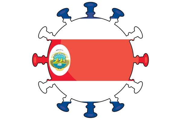 Illustrated Virus Flag Country Costa Rica — Stock Photo, Image